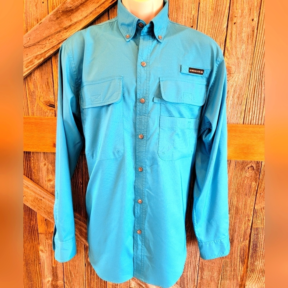 GH Bass & Co Men’s Fishing Shirt Medium M long sleeve vented EUC performance.